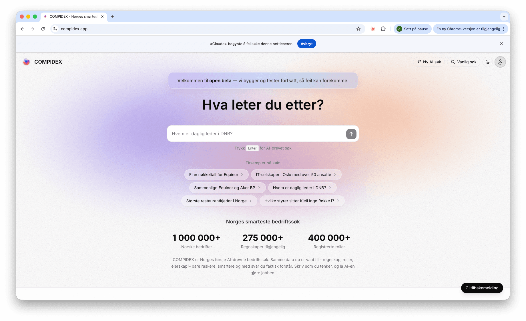 COMPIDEX — Norges smarteste bedriftssøk